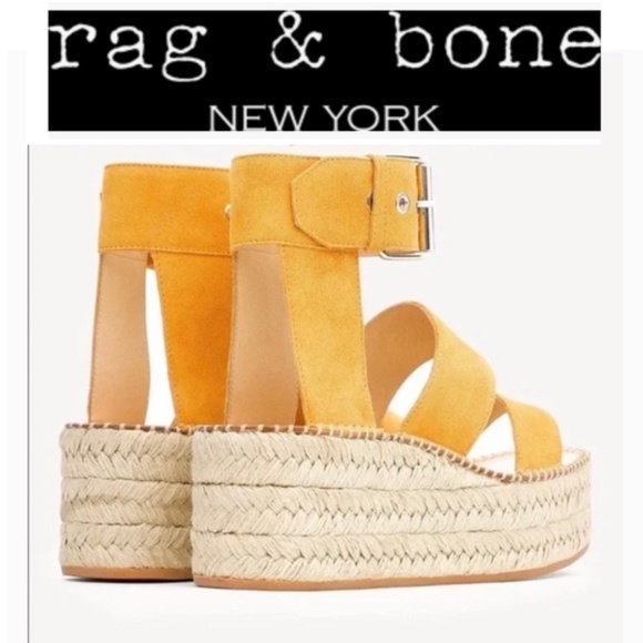 Rag and Bone Tara Marigold Wedge Sandals size 7.5 NWT - Picture 2 of 6
